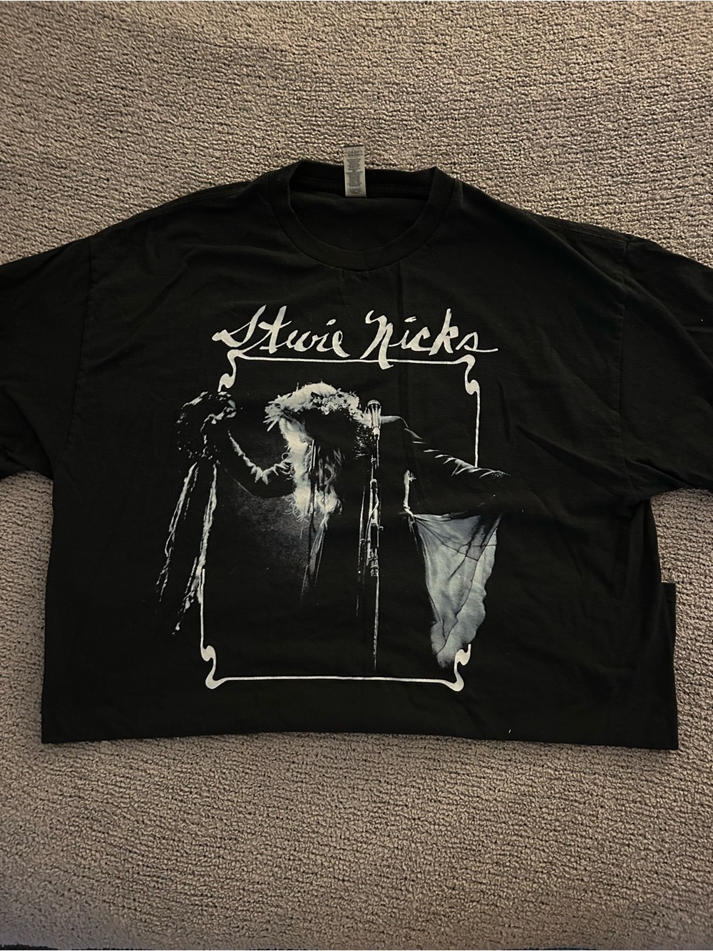 Black Graphic Short-Sleeve Band Tee - Stevie Nicks